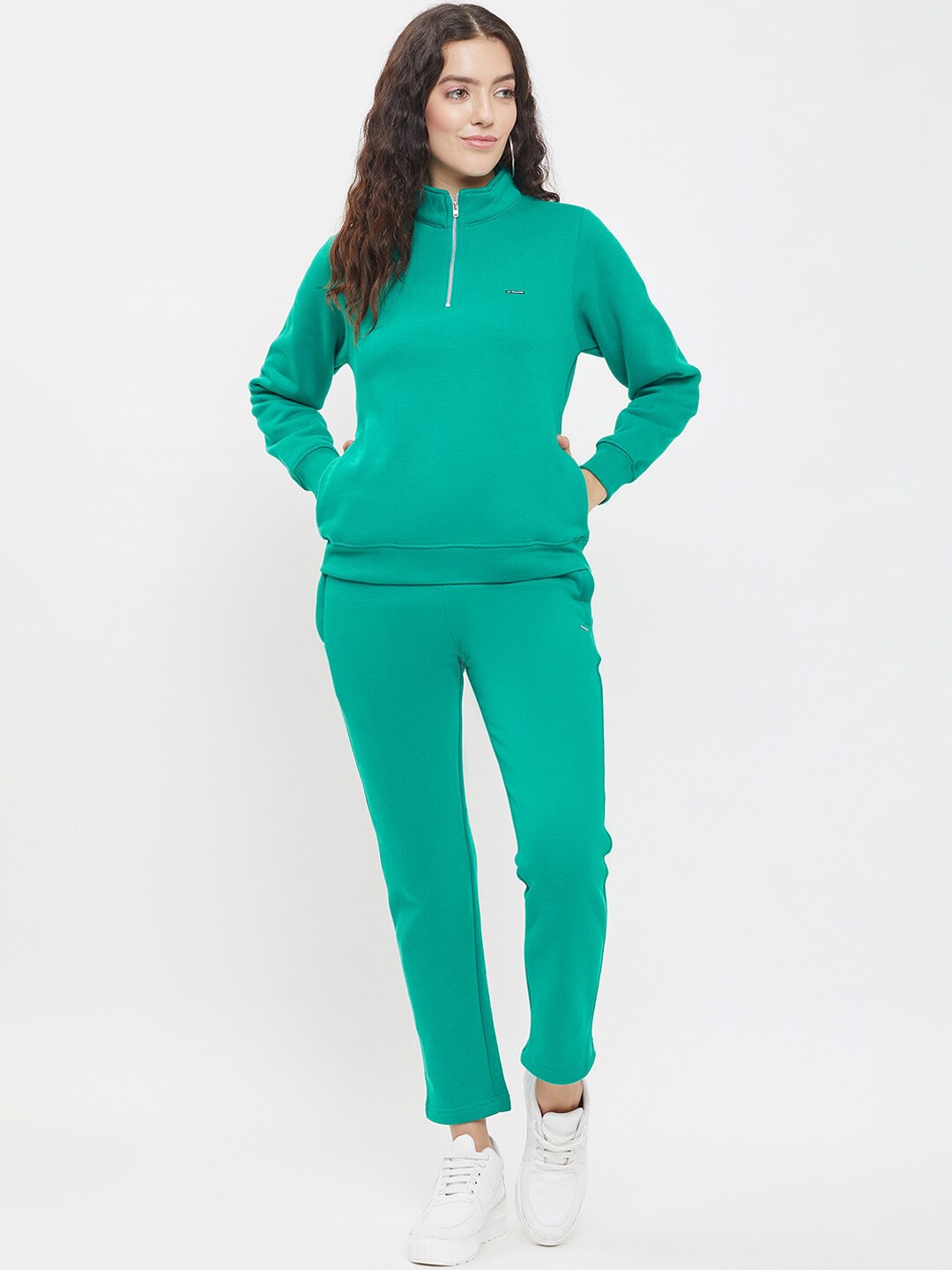 

Okane Mock Collar Sweatshirt With Track Pant, Green