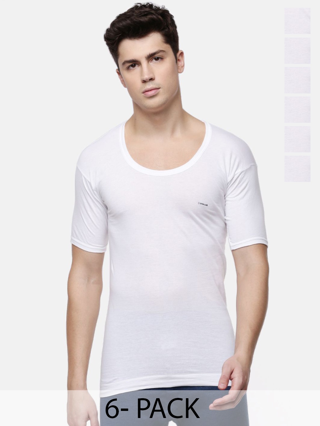 

Dollar Pack Of 6 Cotton Undershirt Vests MLHVE-02-PO6-WHT, White