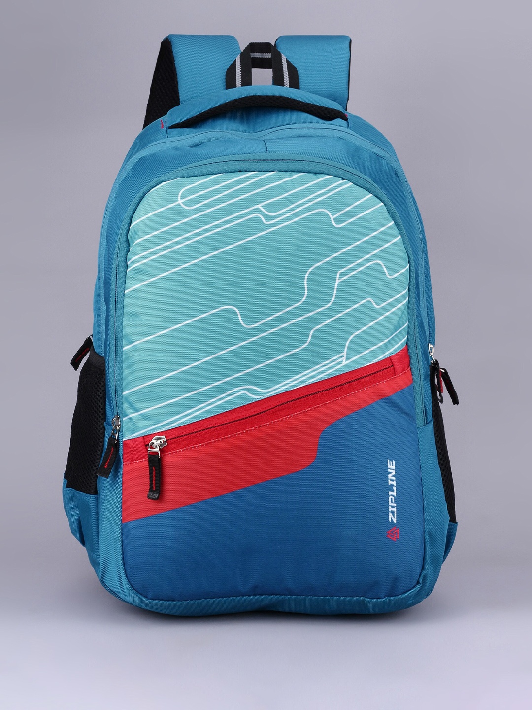 

ZIPLINE Unisex Geometric Backpack, Turquoise blue