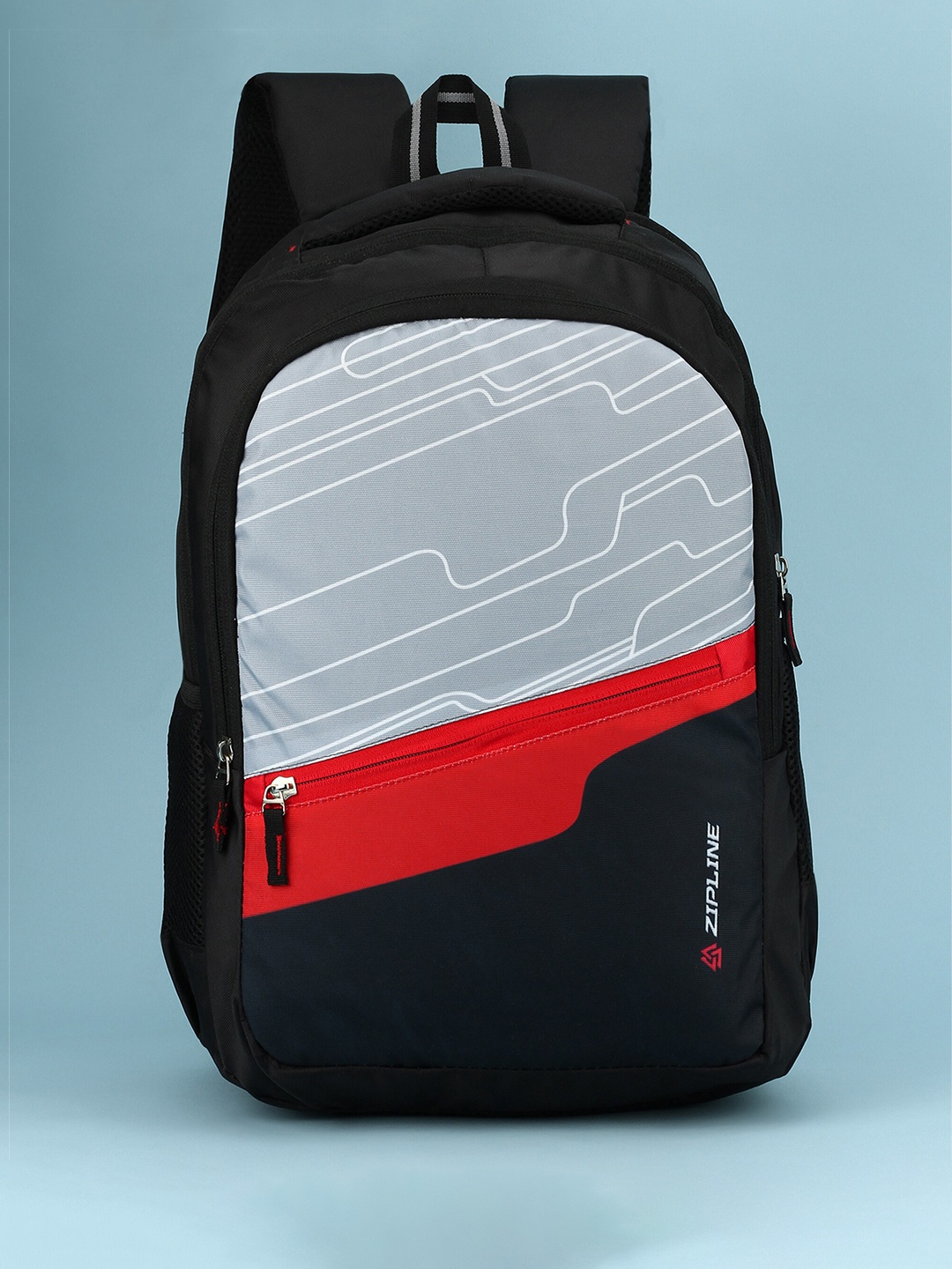 

ZIPLINE Unisex Geometric Backpack, Black