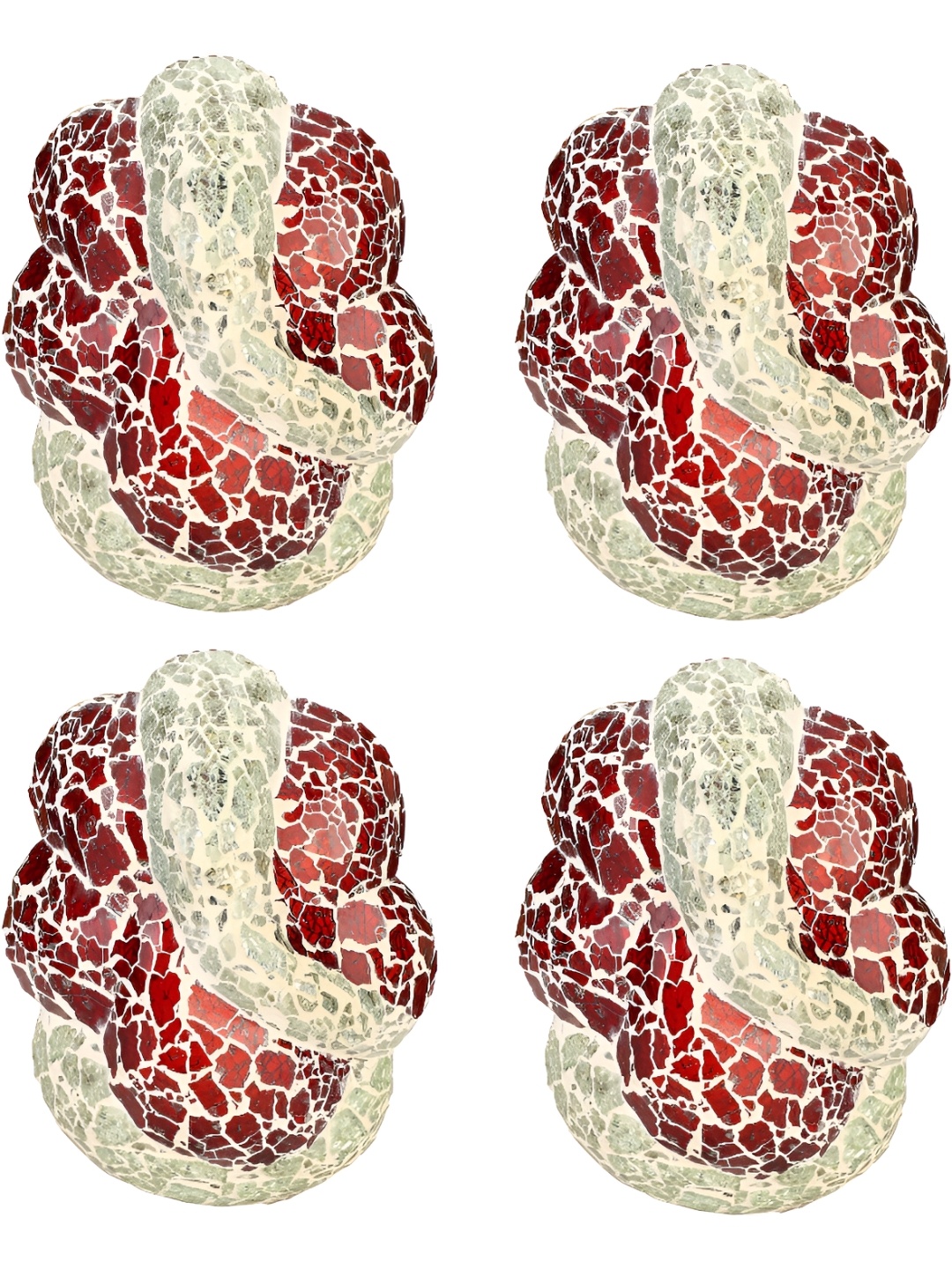 

Afast Beige & Maroon 4 Pieces Textured Glass Wall Lamps