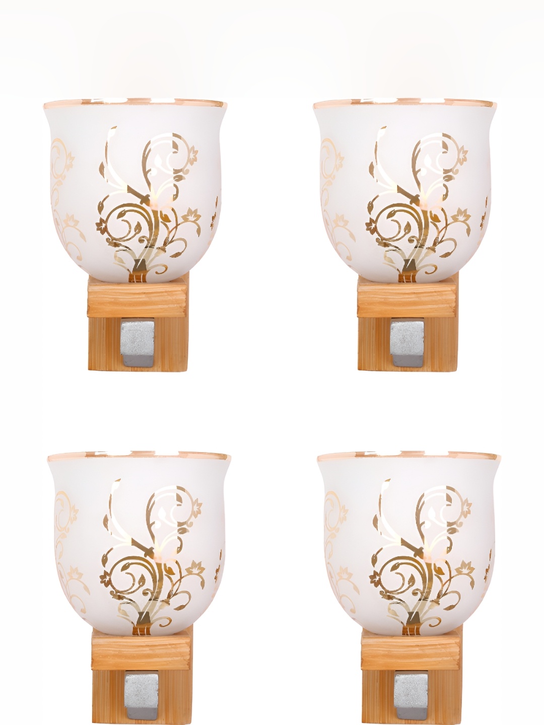 

Afast White & Gold-toned 4 Pieces Glass Wall Lamp
