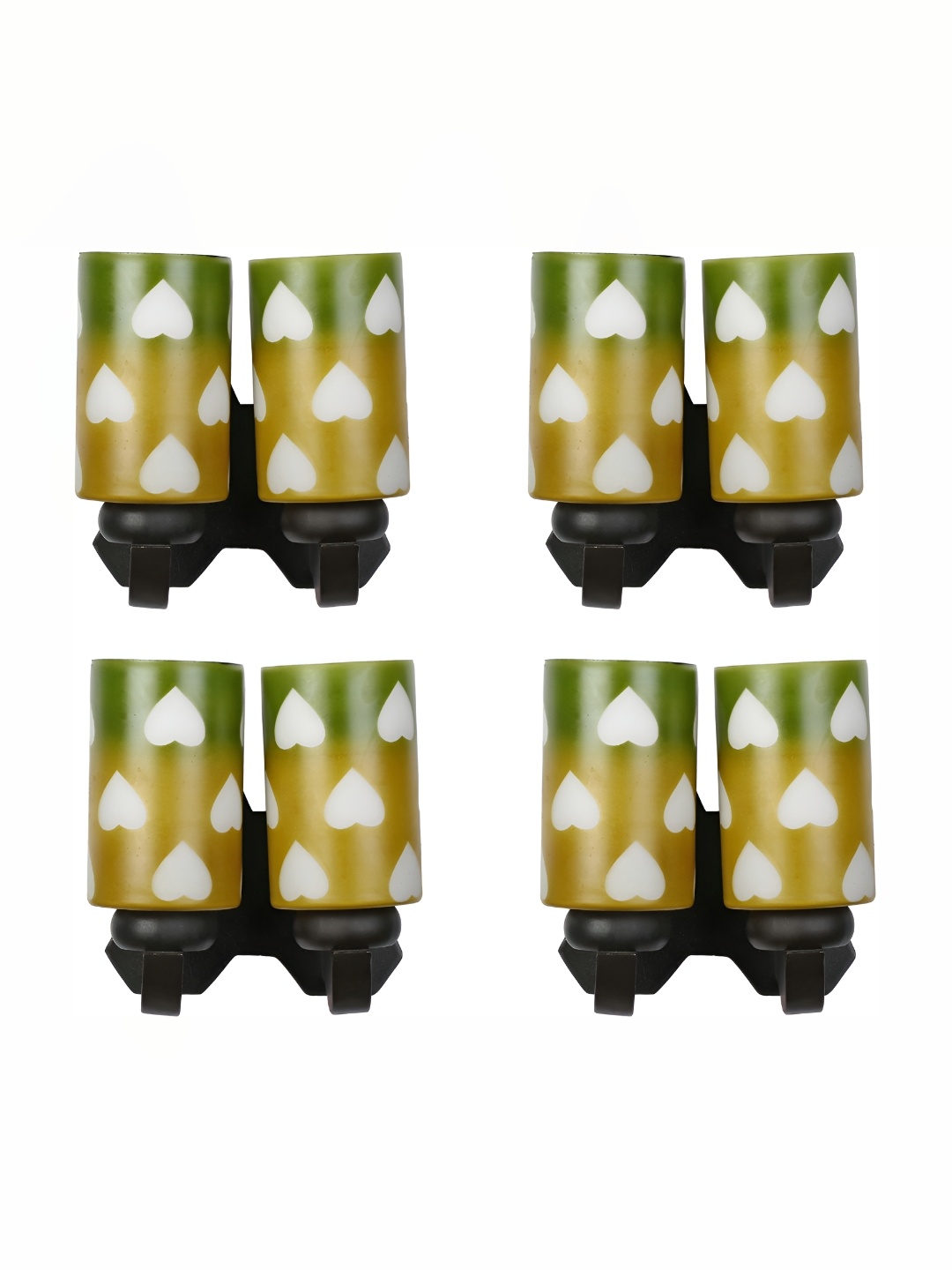 

Afast Green & White 4 Pieces Printed Contemporary Glass Wall Lamps