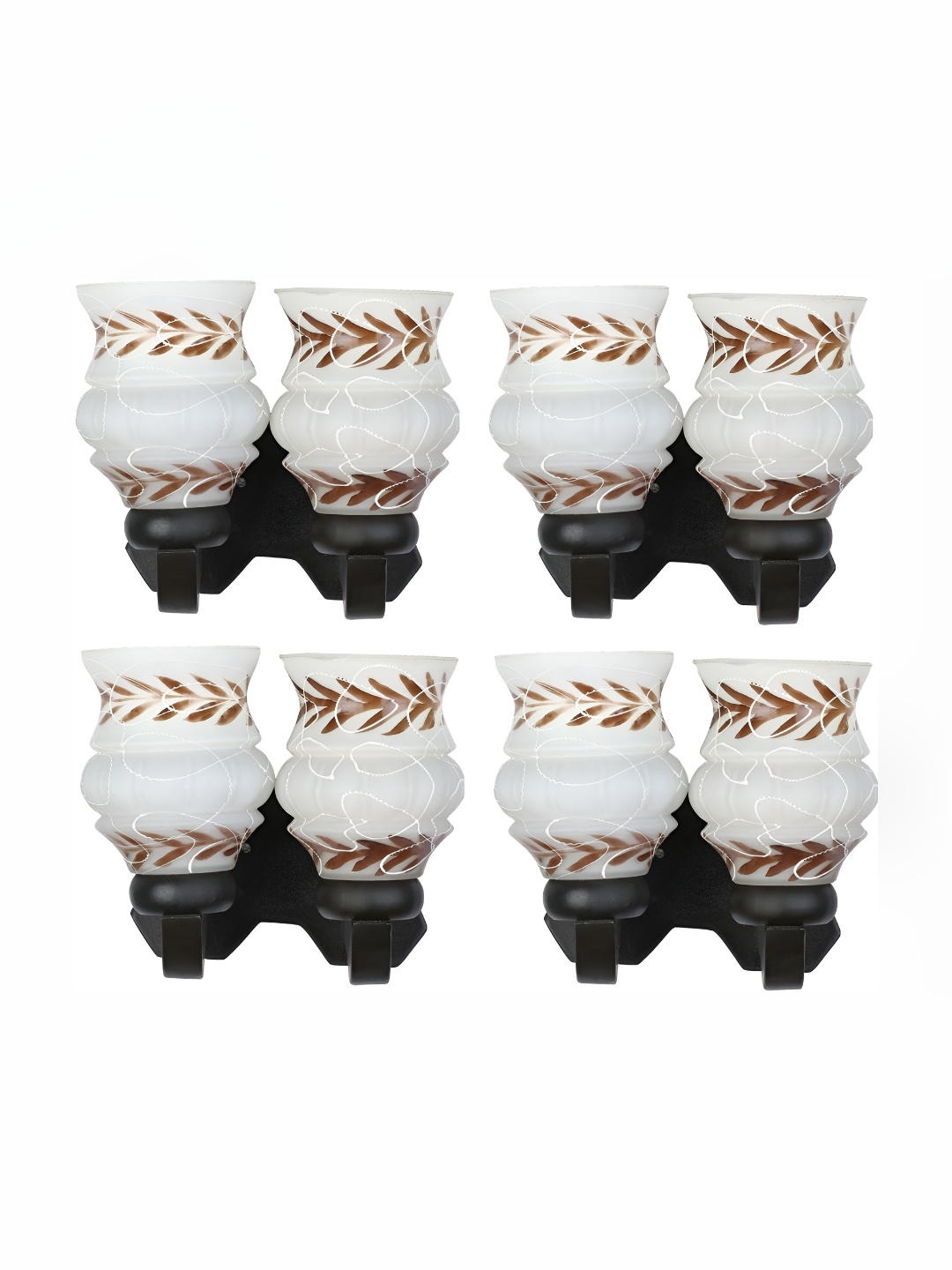 

Afast White & Brown 4 Pieces Bell Shaped Glass Wall Lamps