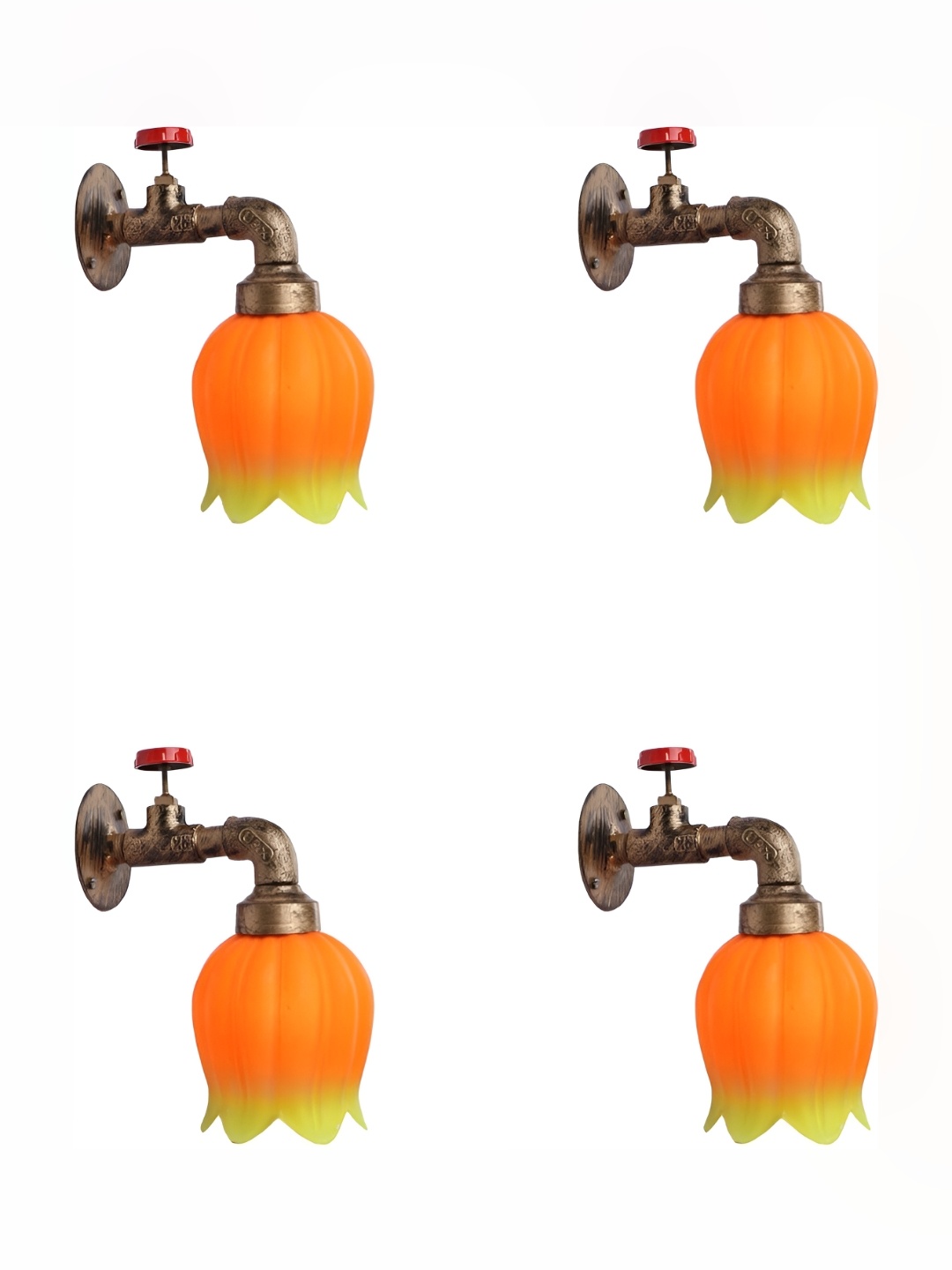 

Afast Orange 4 Pieces Glass Wall Lamp