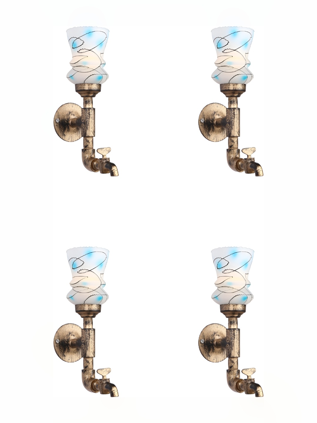 

Afast Blue 4 Pieces Glass Wall Lamp