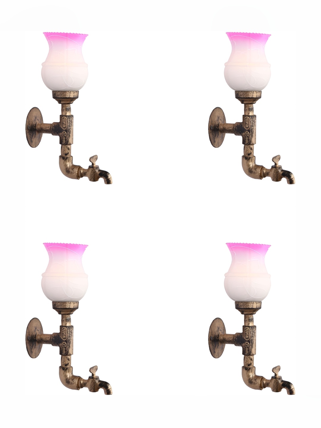

Afast Pink 4 Pieces Glass Wall Lamps
