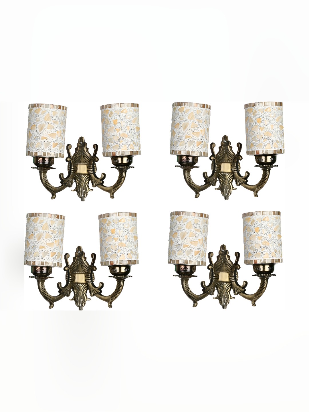 

Afast White 4 Pieces Printed Glass Wall Lamps