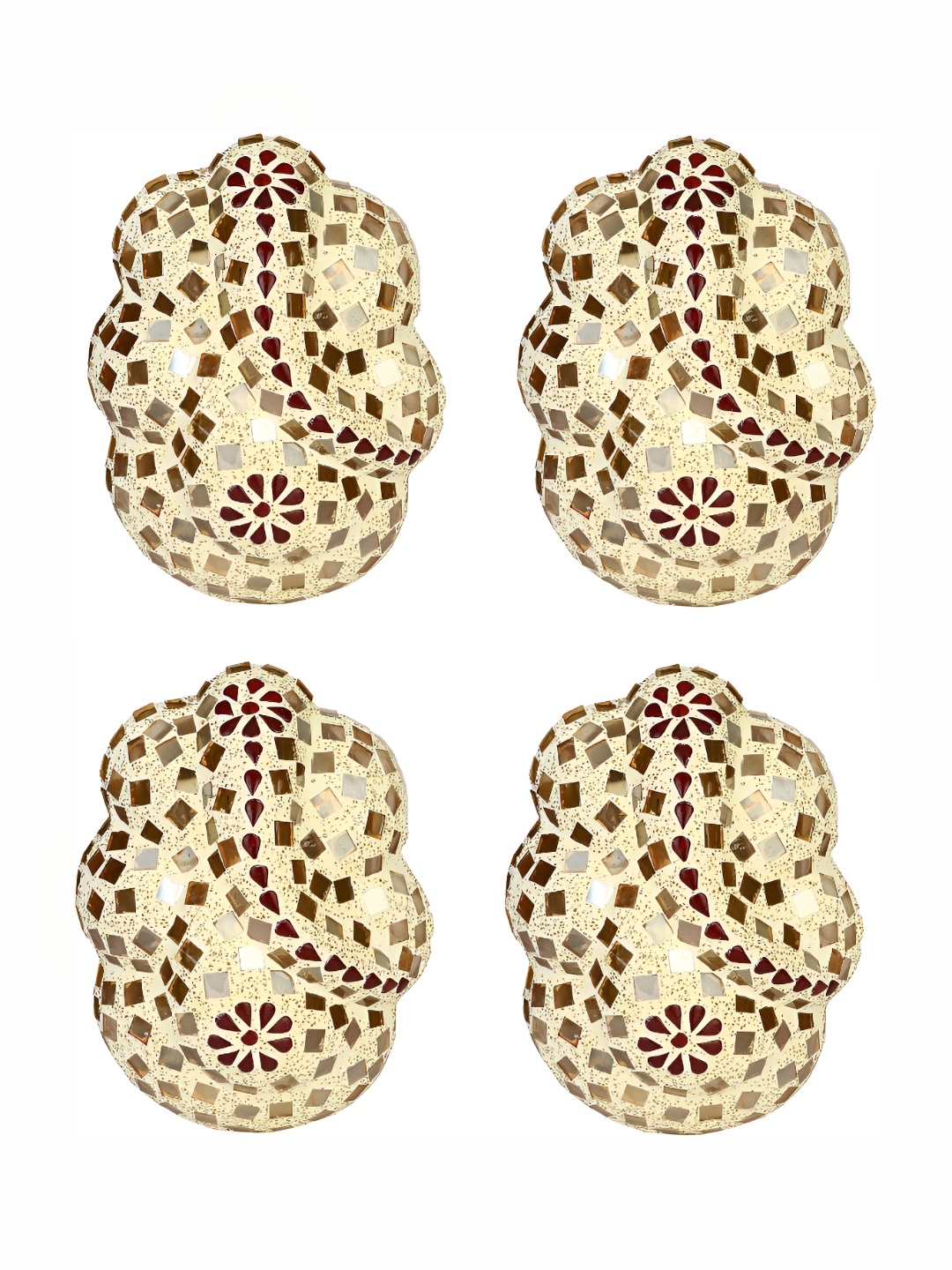 

Afast White & Gold Toned 4 Pieces Textured Contemporary Glass Wall Lamps