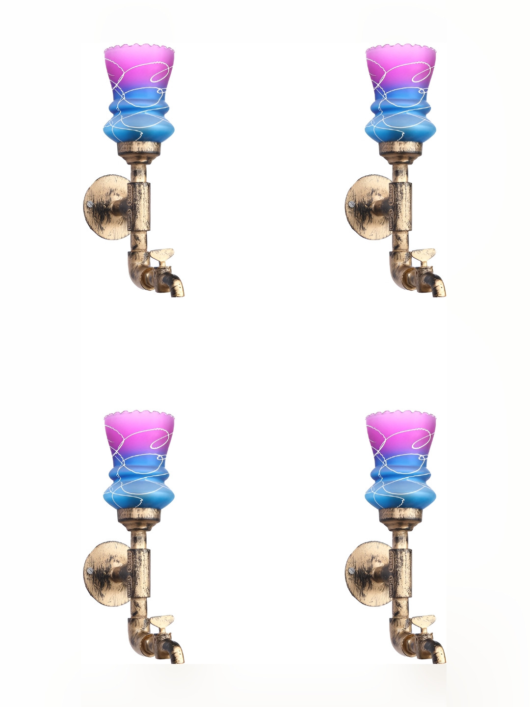 

Afast Pink 4 Pieces Glass Wall Lamp