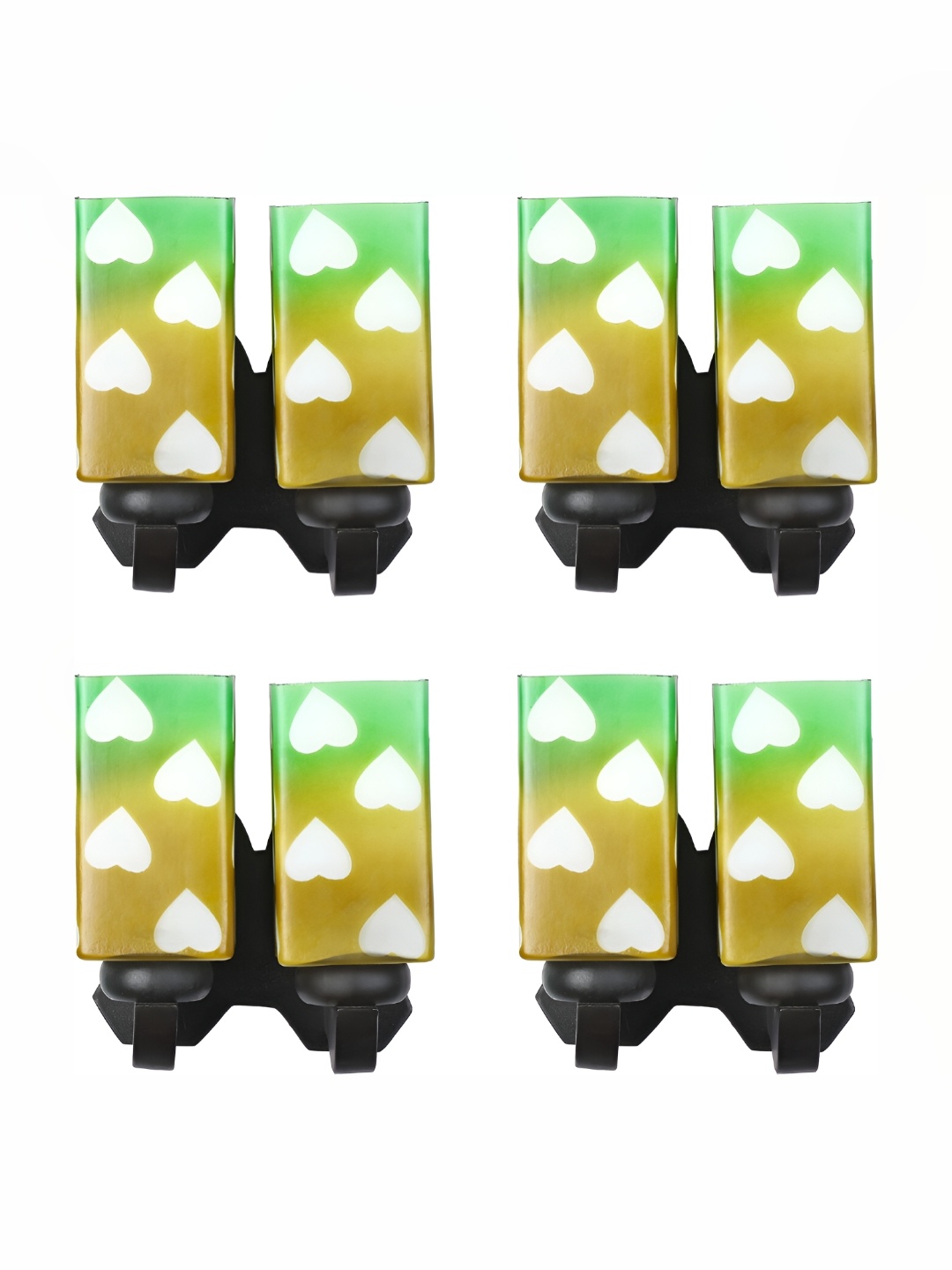 

Afast Green & Beige 4 Pieces Printed Glass Wall Lamps