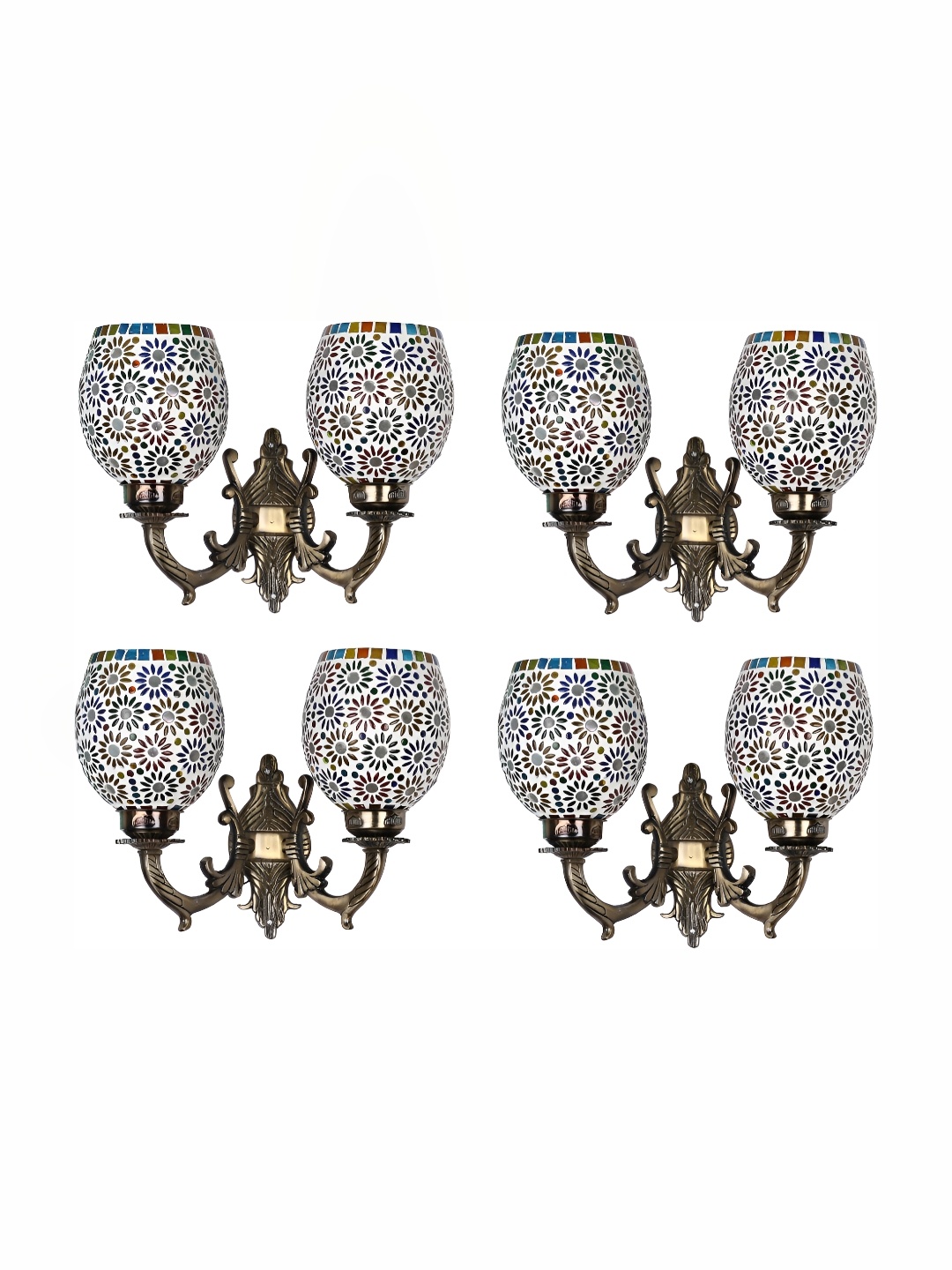 

Afast White & Blue 4 Pieces Abstract Shaped Glass Wall Lamps