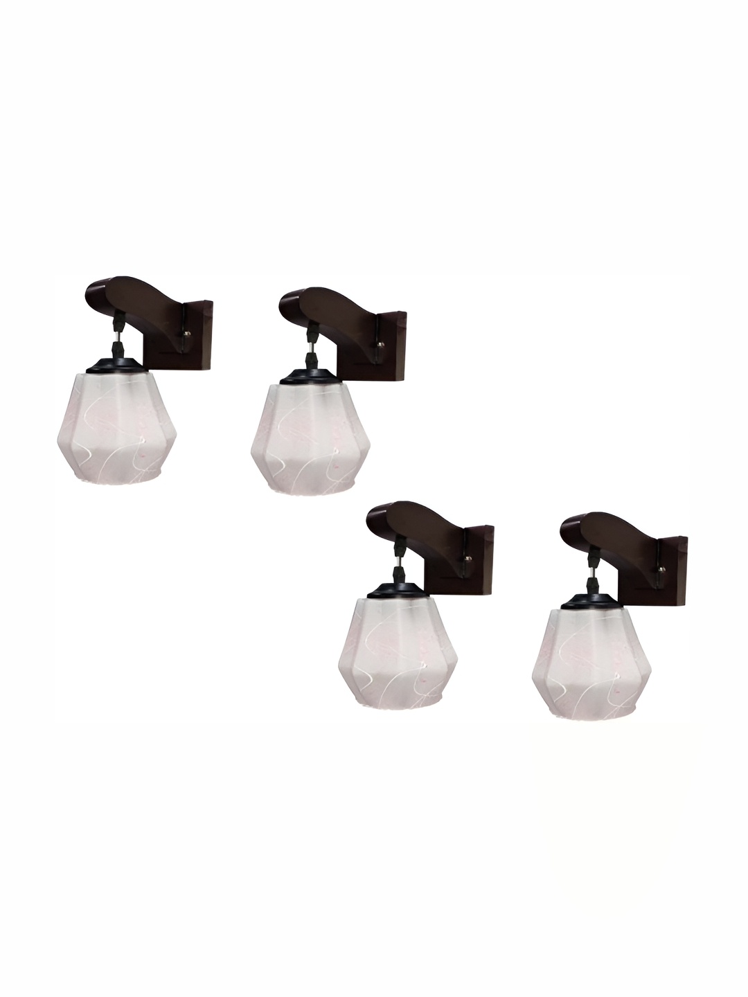 

Afast White & Brown 4 Pieces Abstract Shaped Glass Wall Lamps