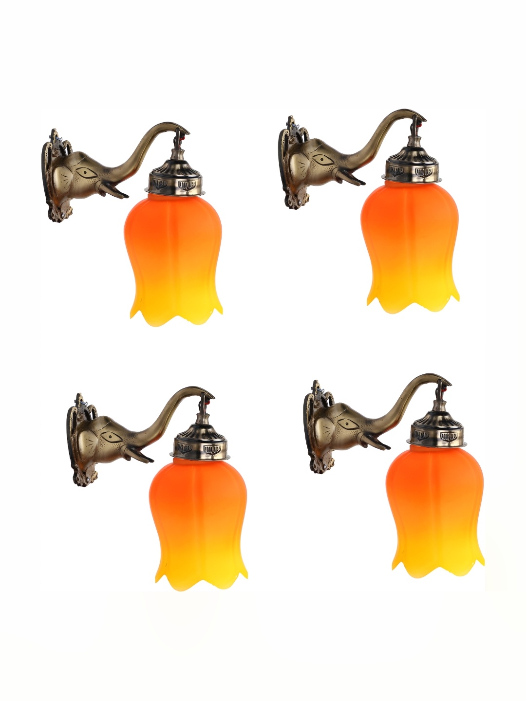 

Afast Orange & Copper Toned 4 Pieces Textured Contemporary Glass Wall Lamps