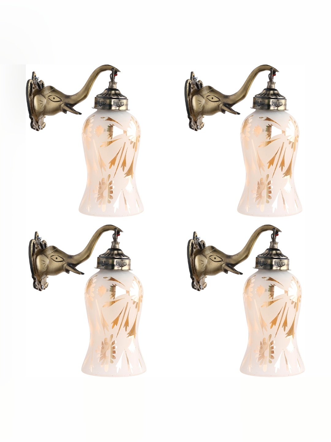 

Afast White & Gold-toned 4 Pieces Glass Wall Lamp