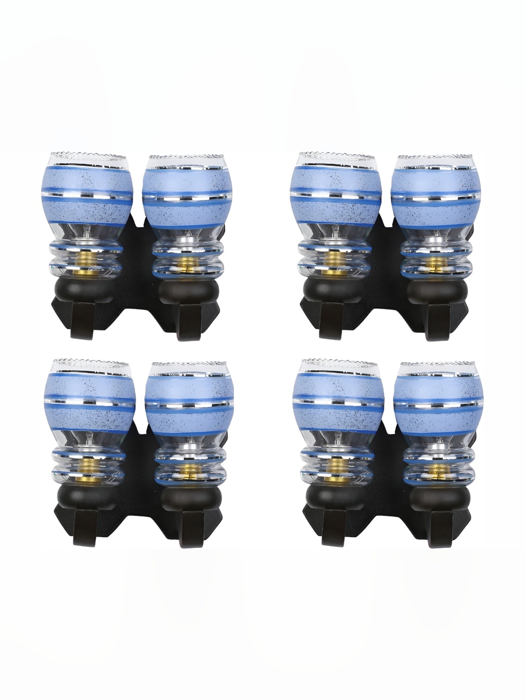 

Afast Blue & Black 4 Pieces Printed Contemporary Glass Wall Lamps
