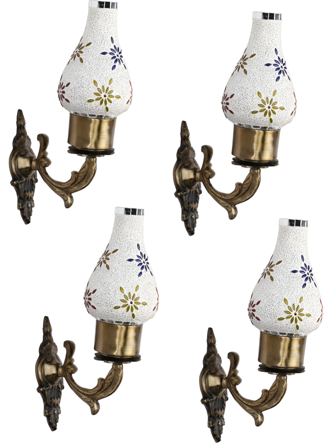 

Afast White & Yellow 4 Pieces Abstract Shaped Glass Wall Lamps