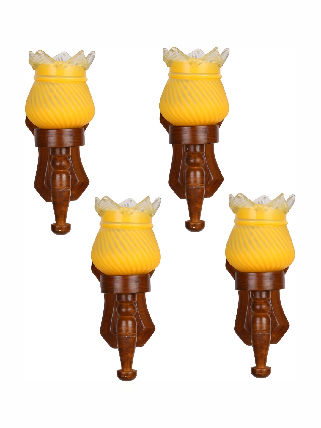 

Afast White & Yellow 4 Pieces Bell Shaped Glass Wall Lamp