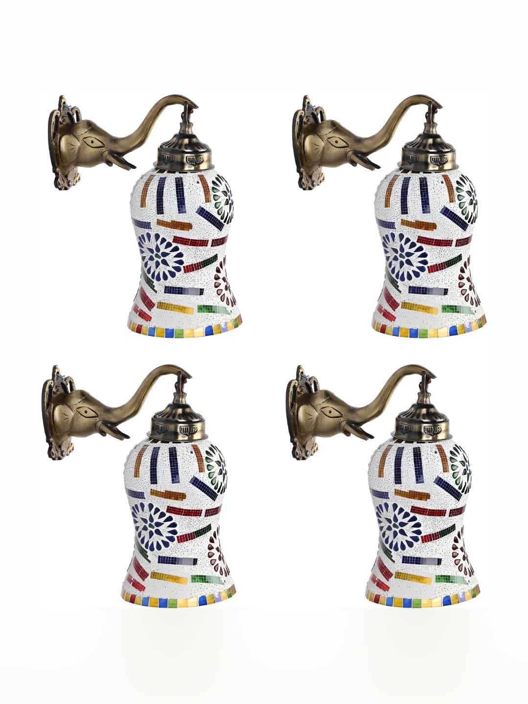 

Afast White & Red 4 Pcs Glass Wall Lamps