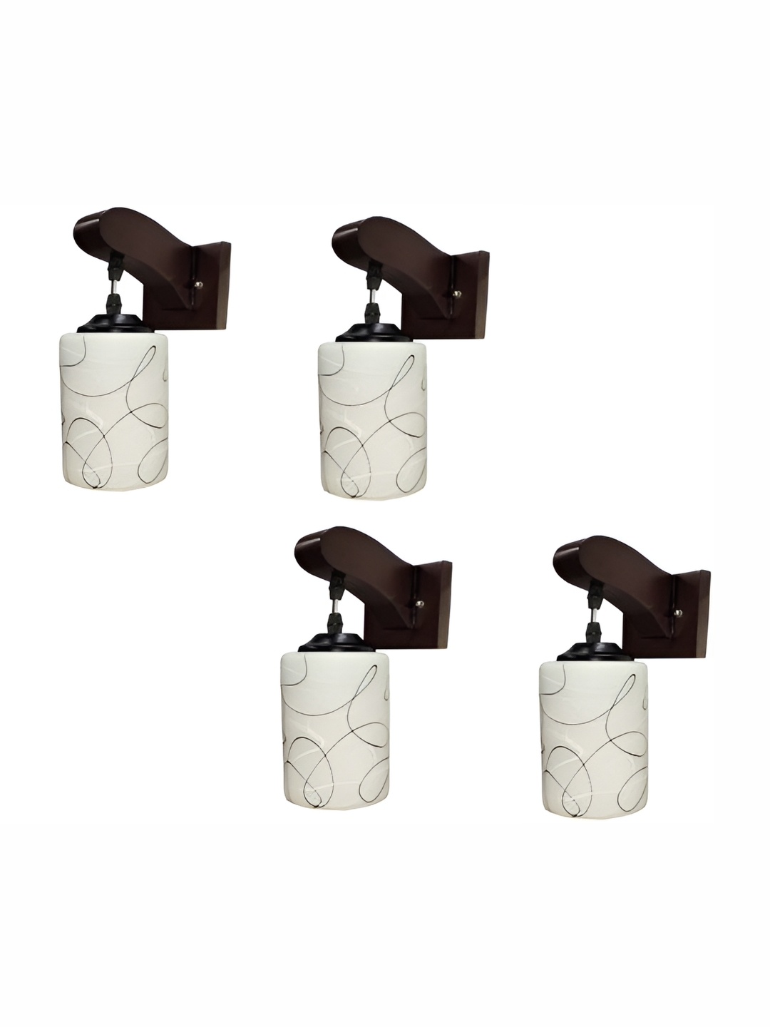 

Afast White 4 Pieces Printed Glass Wall Lamps