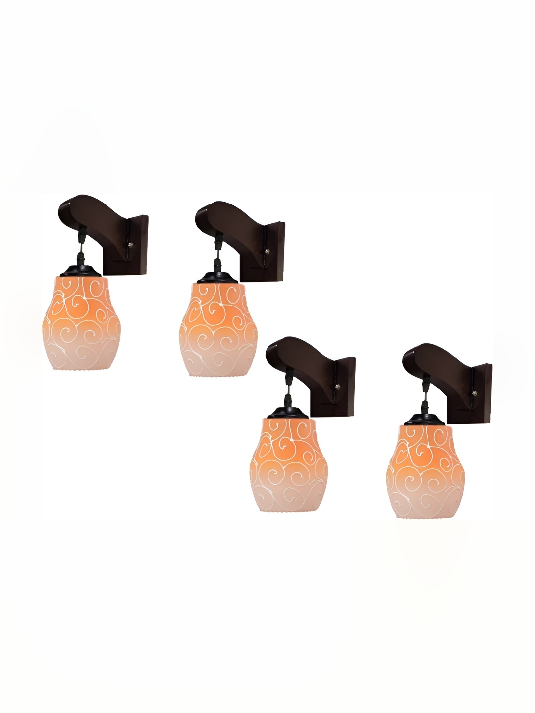 

Afast Orange 4 Pcs Glass Textured Wall Lamps
