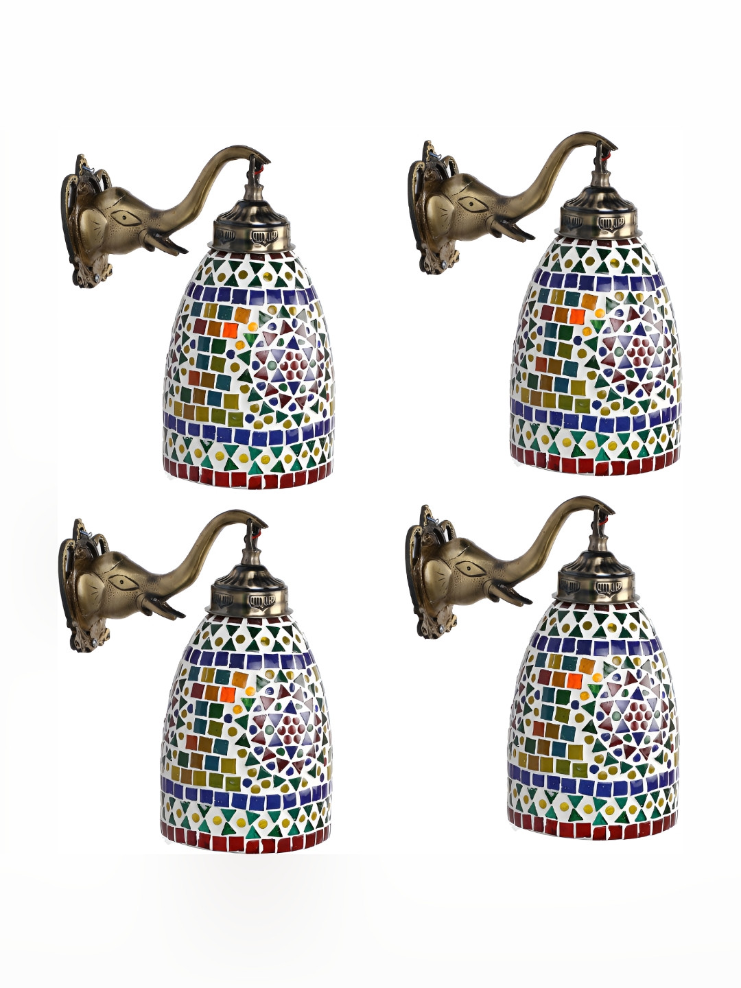 

Afast White & Blue 4 Pieces Textured Glass Wall Lamp