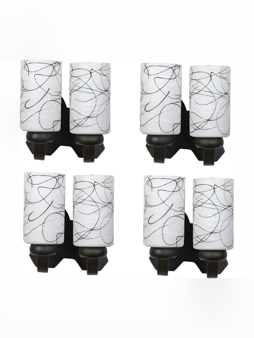 

Afast White & Black 4 Pieces Cylindrical Glass Wall Lamp