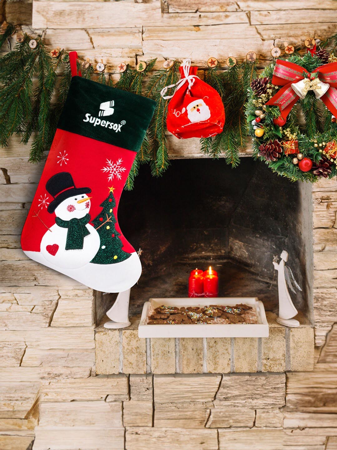 

Supersox Fabric Christmas Decor, Red