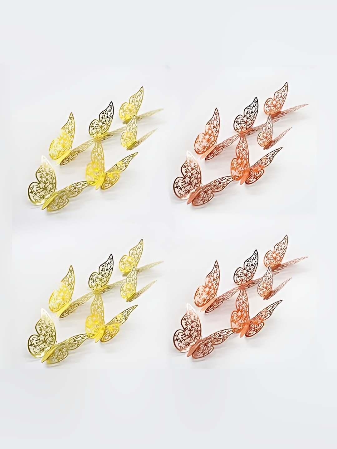 TONY STARK 2 Pieces Butterfly-Shaped Wall Stickers, Gold
