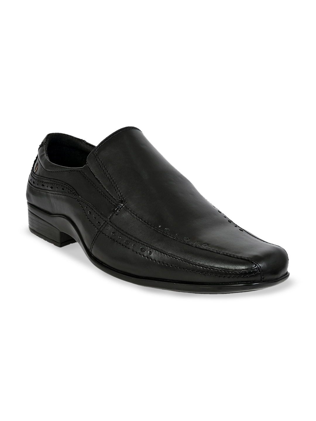 

HX London Men Textured Leather Memory Foam Insole Formal Slip On Shoes, Black