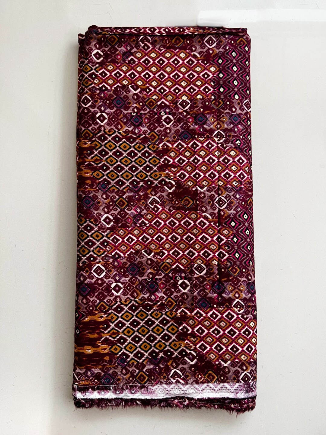

NK Textiles Bandhani Printed Unstitched Kurta Material, Burgundy