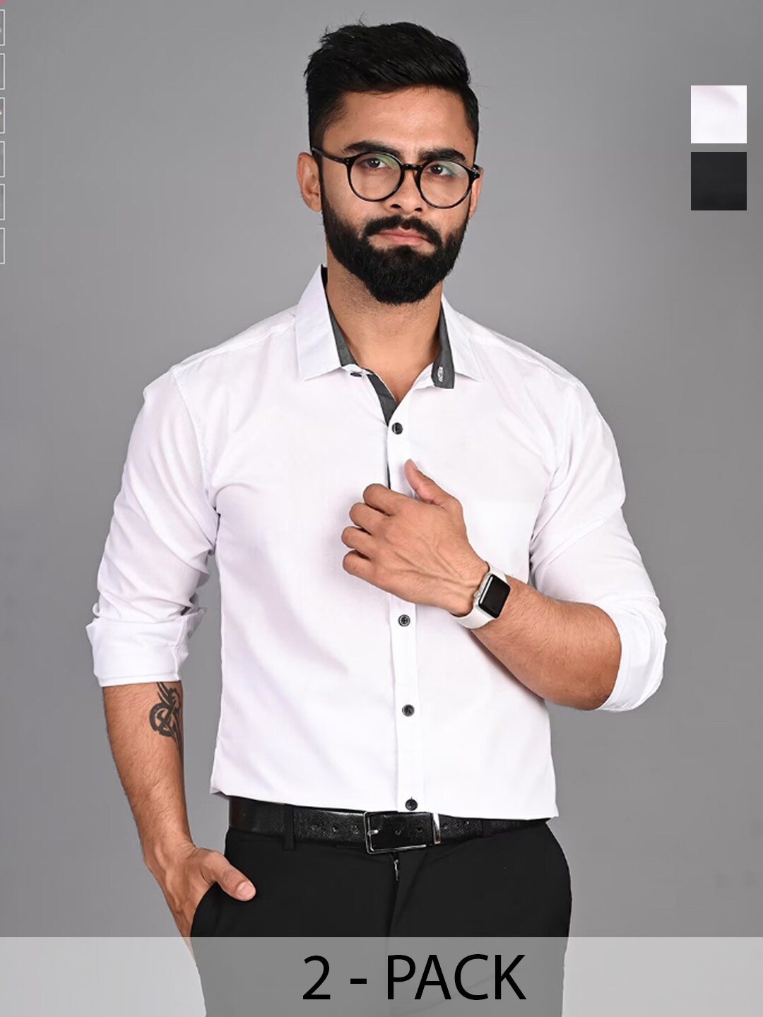 

Tee Projekt Men Pack Of 2 Standard Formal Shirt, Multi