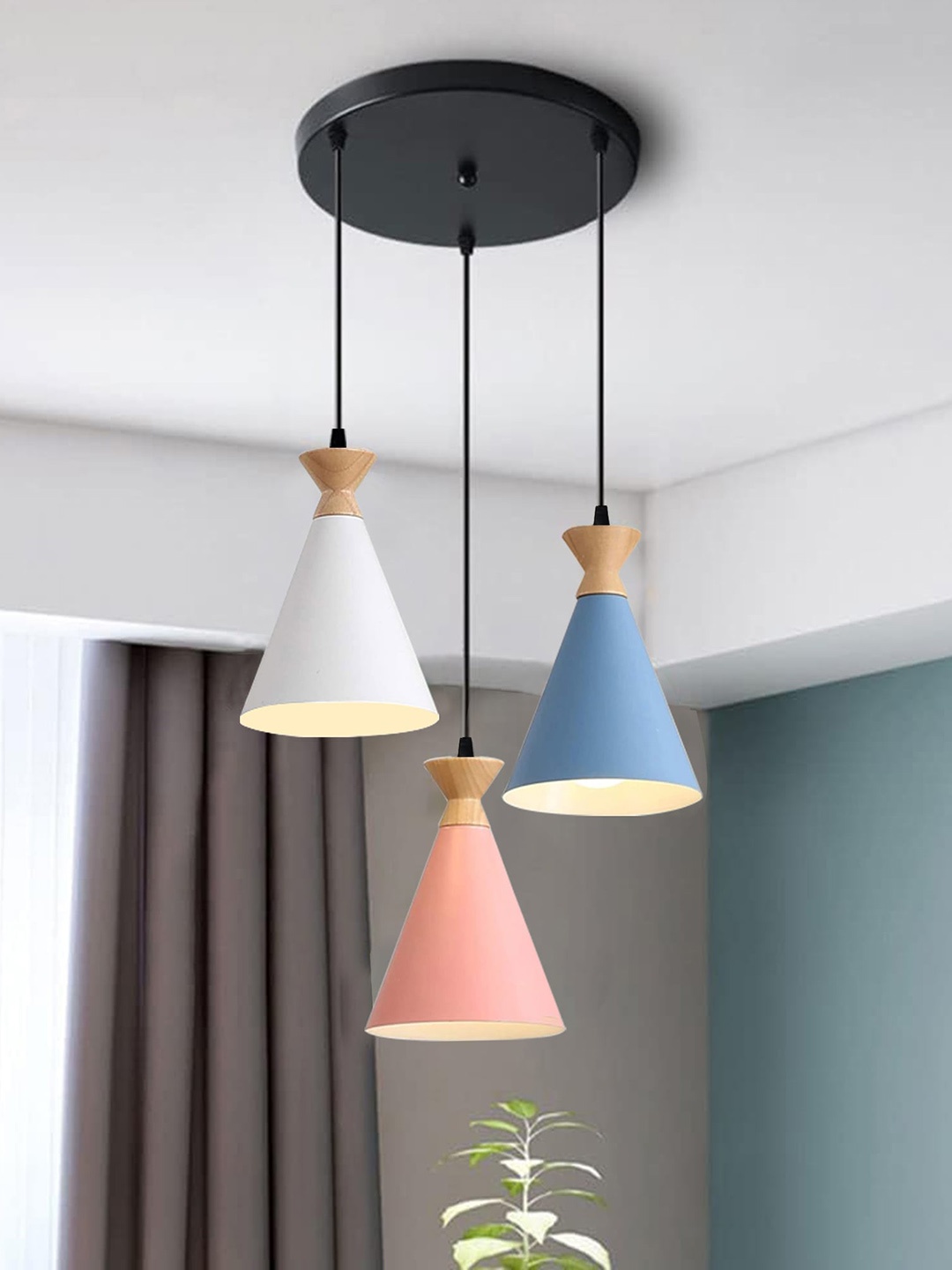 

Homesake Blue & White Frustum Shape Ceiling Lamps
