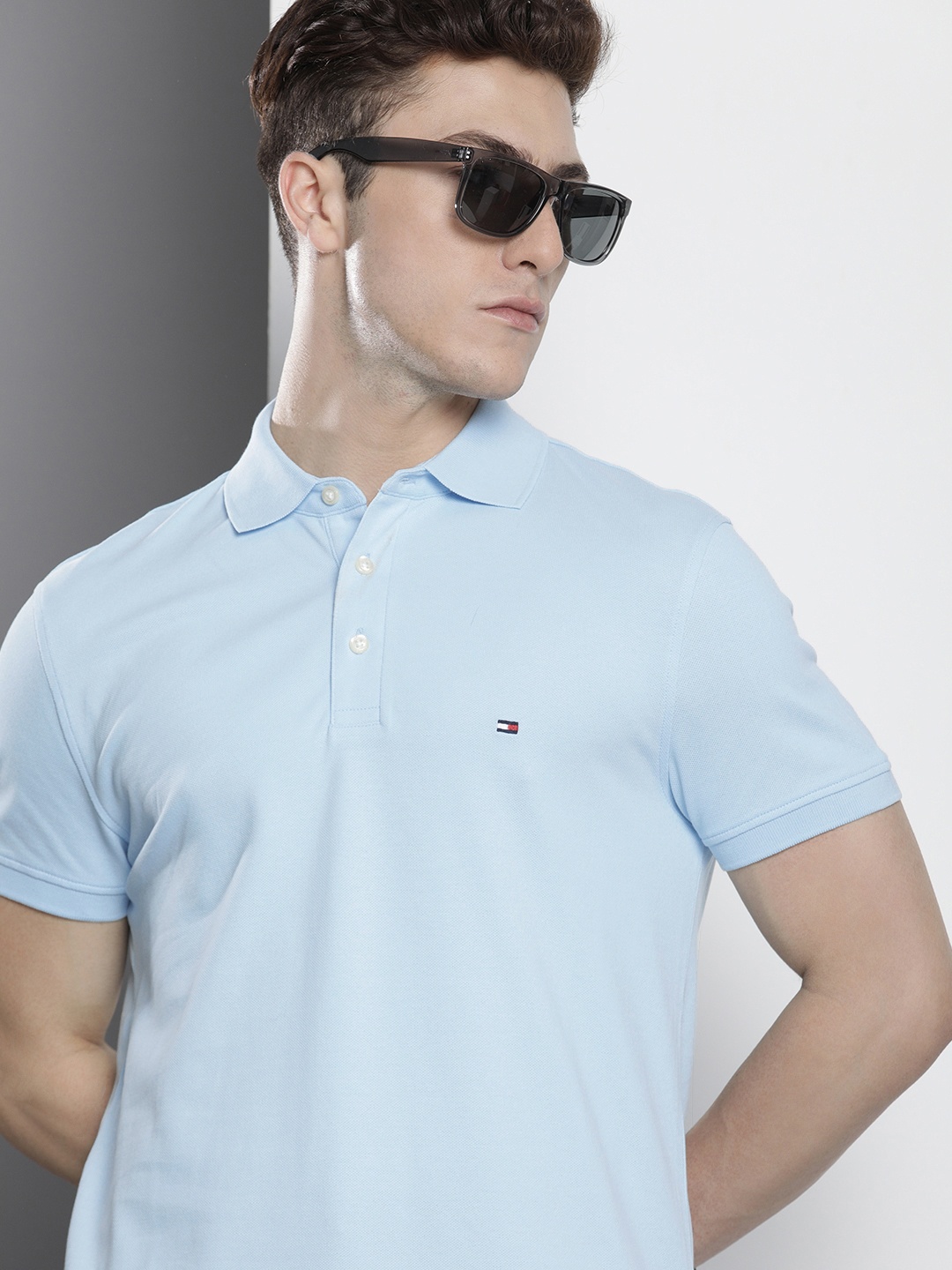 

Tommy Hilfiger Solid Polo Collar Slim Fit T-shirt, Blue