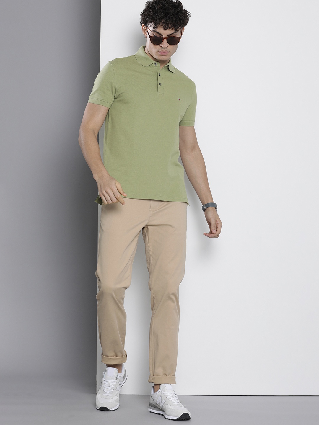 

Tommy Hilfiger Solid Polo Collar Slim Fit T-shirt, Olive