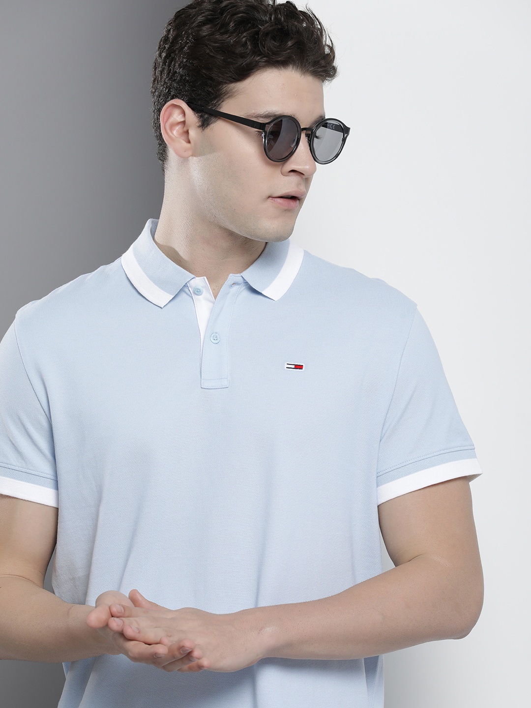 

Tommy Hilfiger Pure Cotton Polo Collar T-shirt T-shirt, Blue