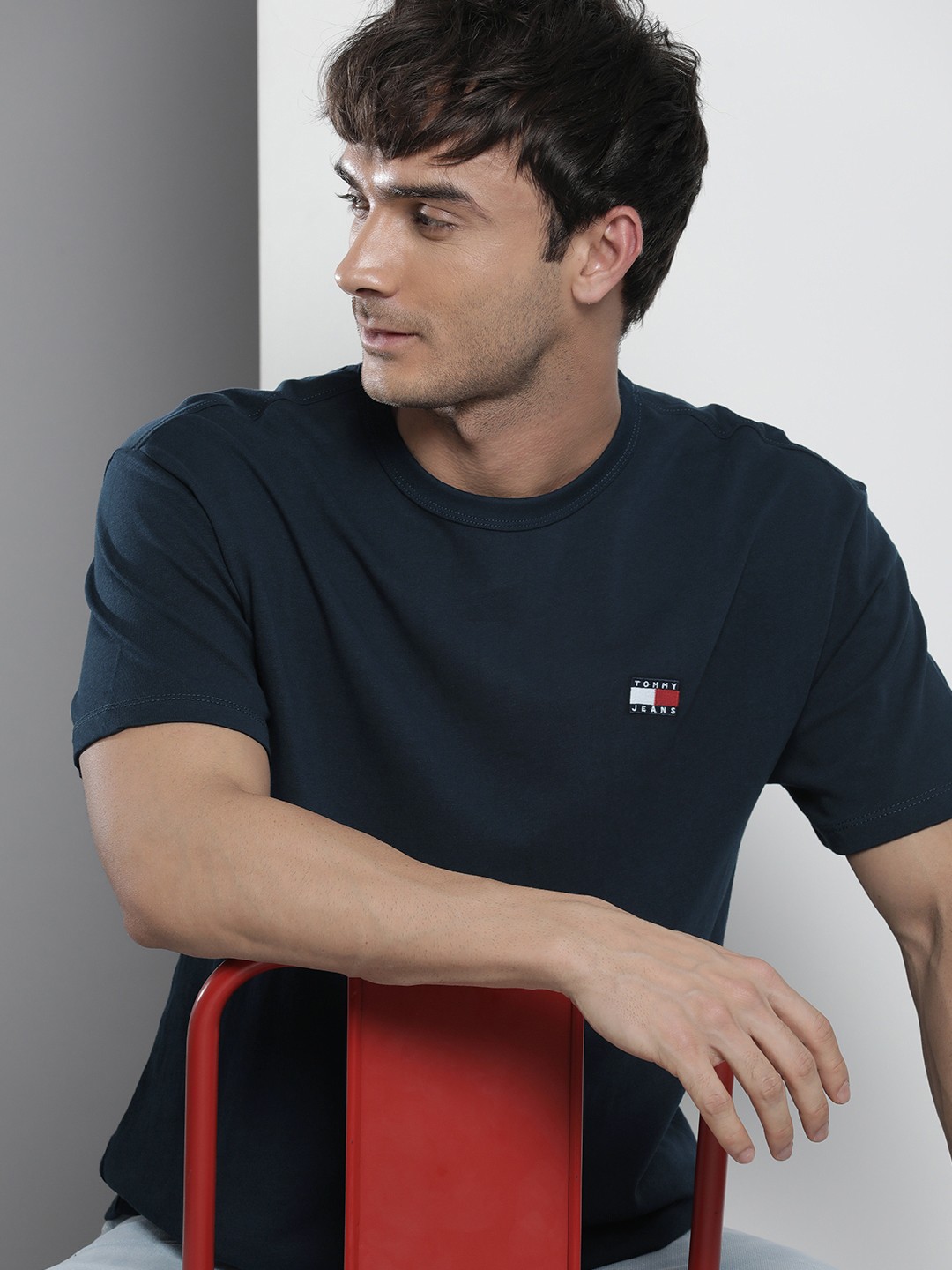 

Tommy Hilfiger Men Pure Cotton T-shirt, Navy blue