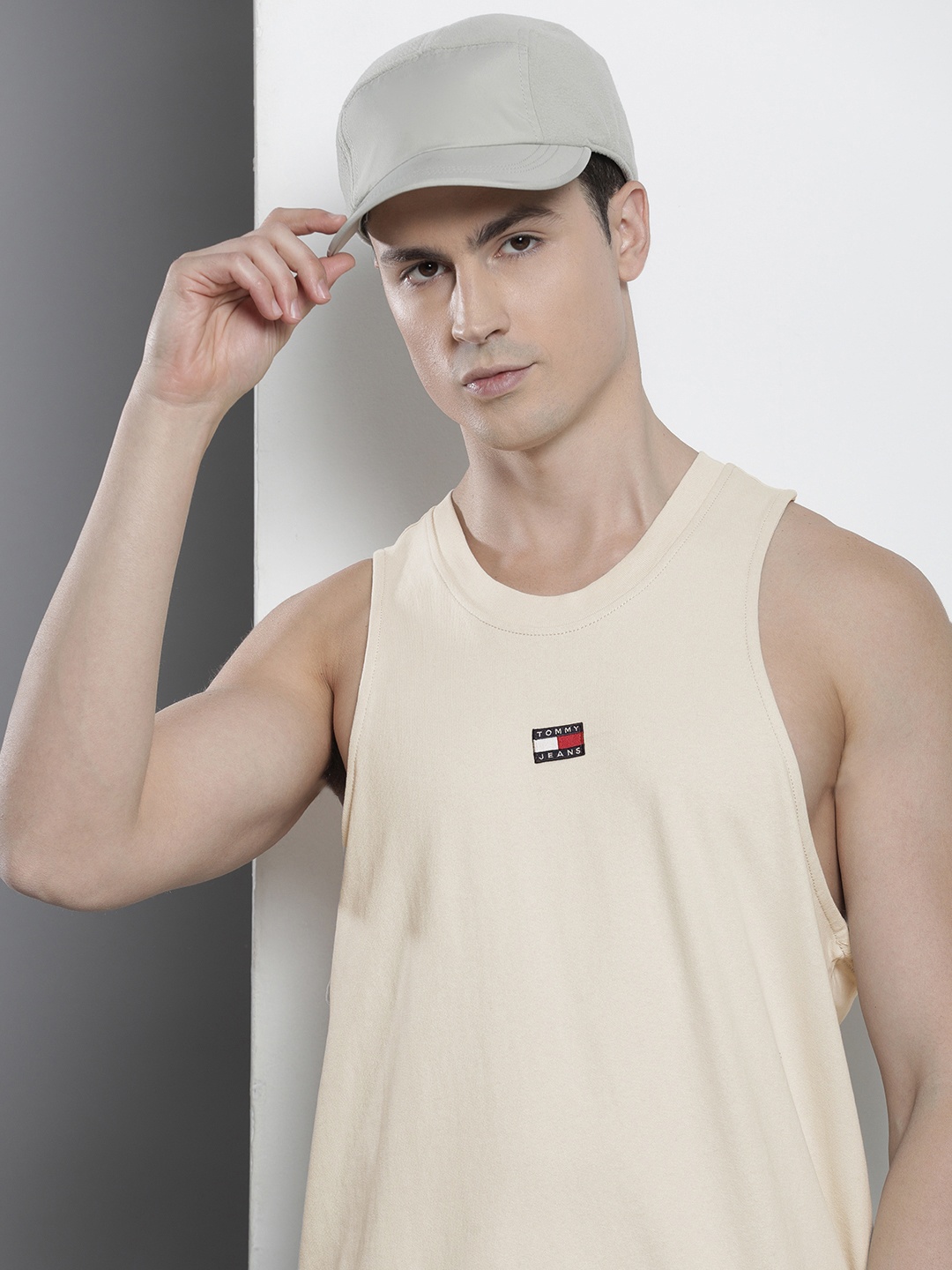 

Tommy Hilfiger Pure Cotton Sleeveless T-shirt, Beige