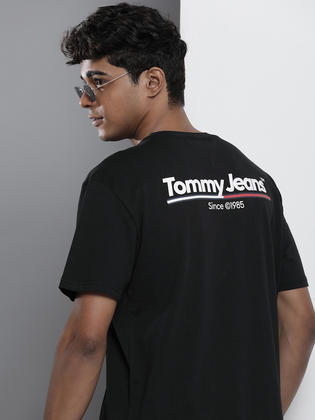 

Tommy Hilfiger Brand Logo Printed Pure Cotton T-shirt, Black
