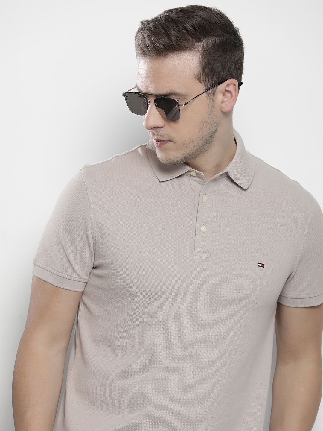 

Tommy Hilfiger Polo Collar Slim Fit T-shirt, Taupe