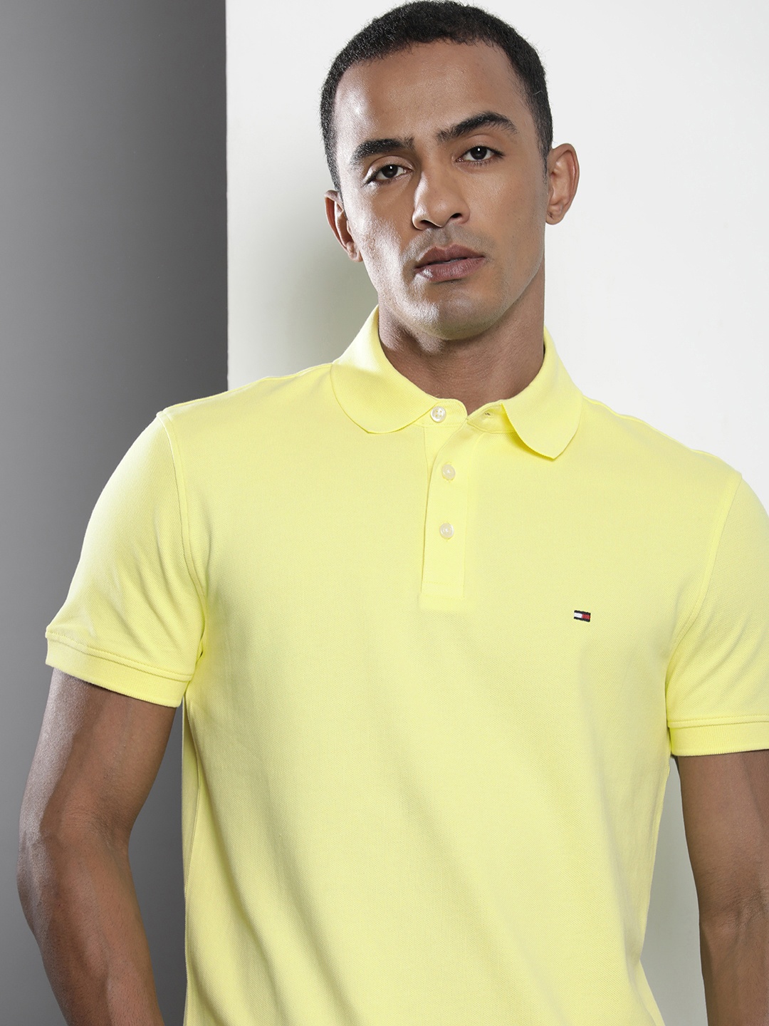 

Tommy Hilfiger Men Polo Collar Slim Fit T-shirt, Yellow