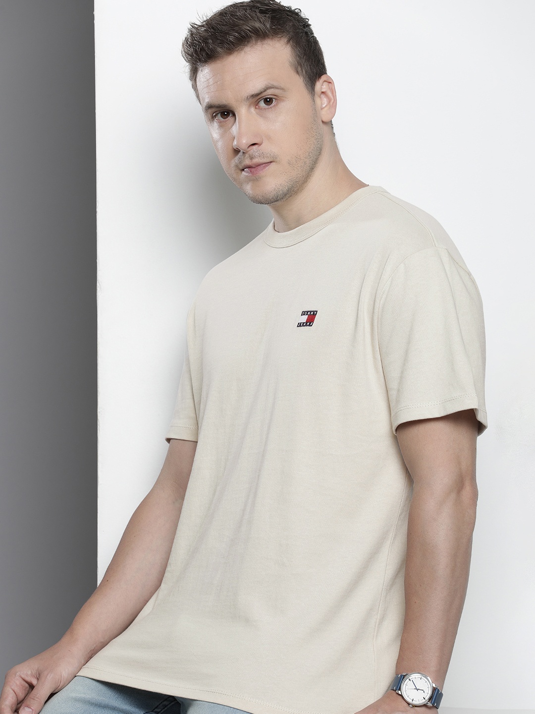 

Tommy Hilfiger Pure Cotton Slim Fit T-shirt, Beige