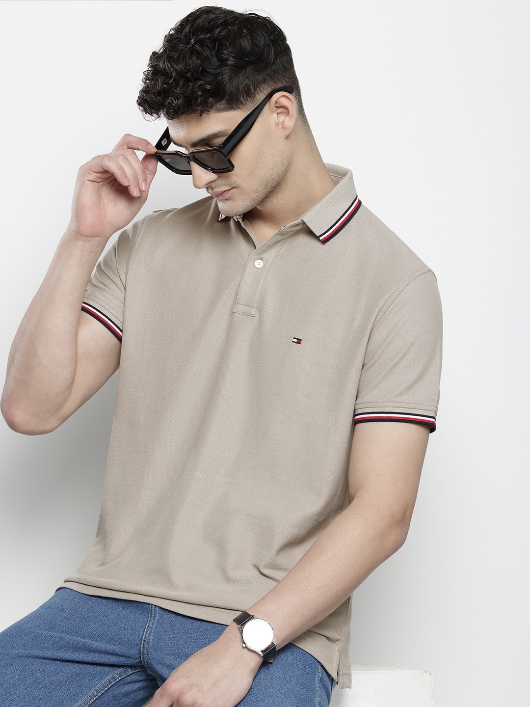 

Tommy Hilfiger Polo Collar T-shirt, Taupe
