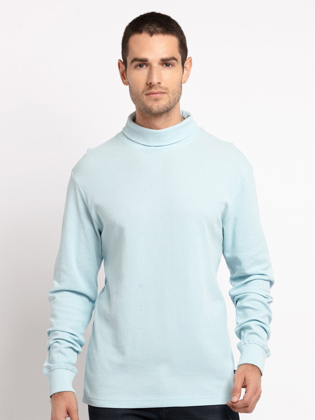 

Status Quo Turtle Neck Cotton T-shirt, Blue