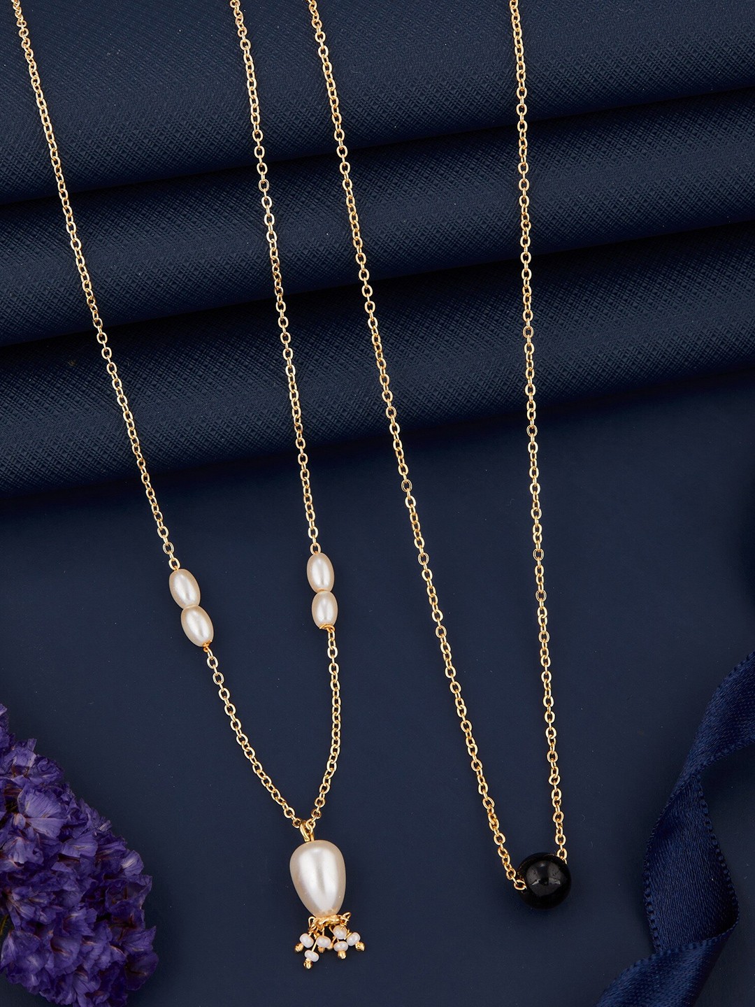

DressBerry Set Of 2 Brass Gold-Plated Antique Chains