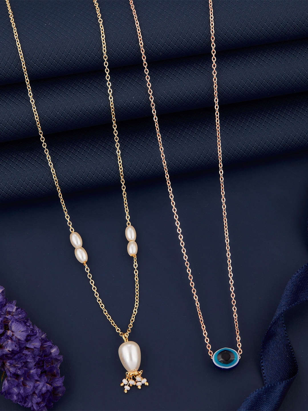 

DressBerry Set Of 2 Brass Gold-Plated Antique Chains