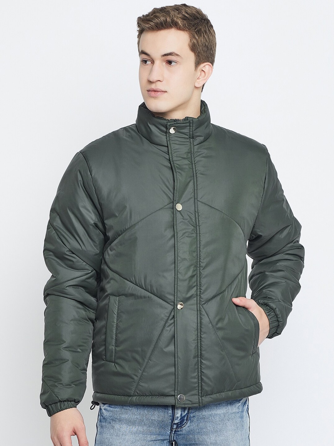 

Club York Mock Collar Lightweight Quilted Jacket, Green