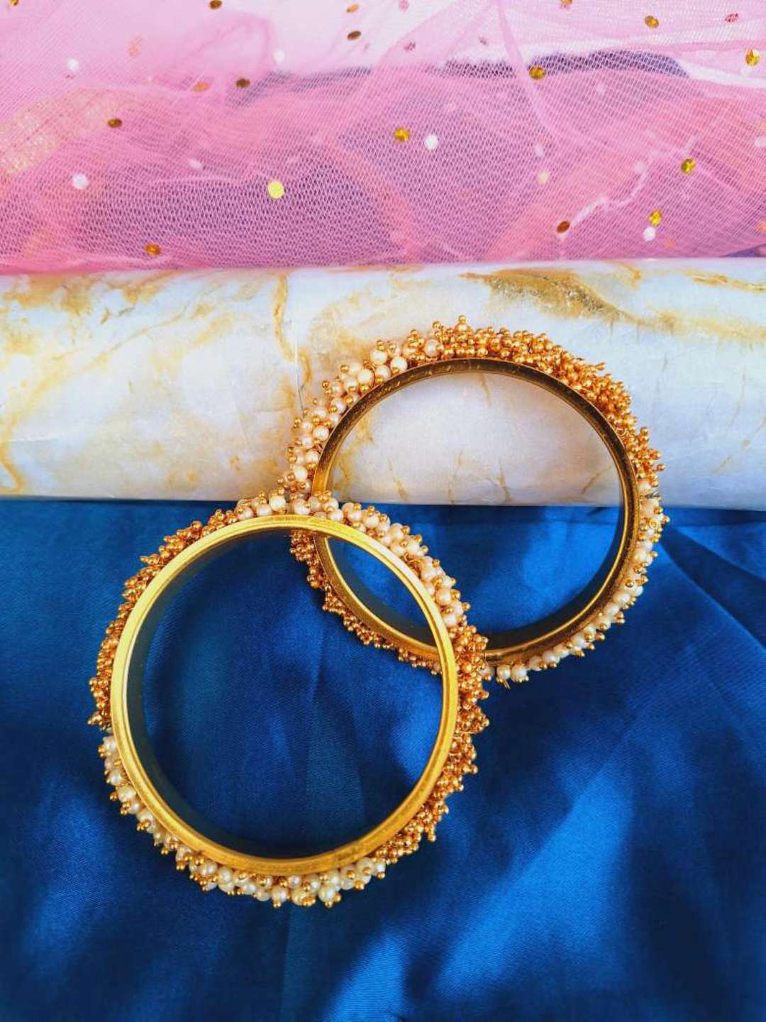 

Crunchy Fashion Set Of 2 Gold Plated Bangle
