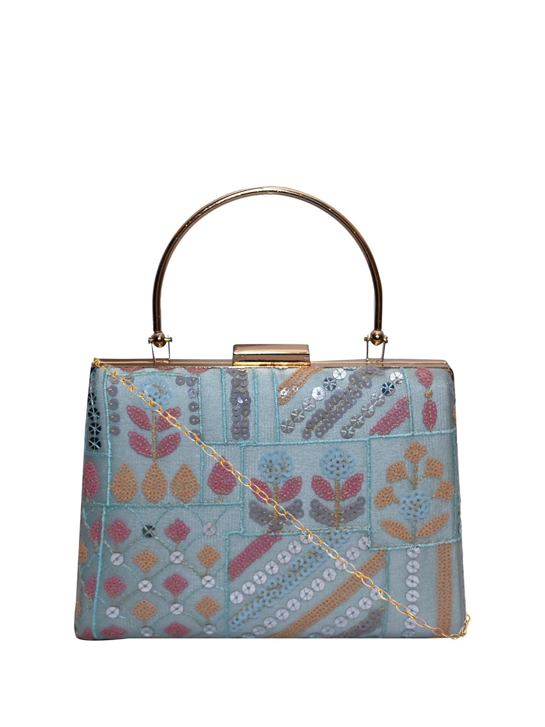 

HORRA Embellished Party Box Clutch, Green