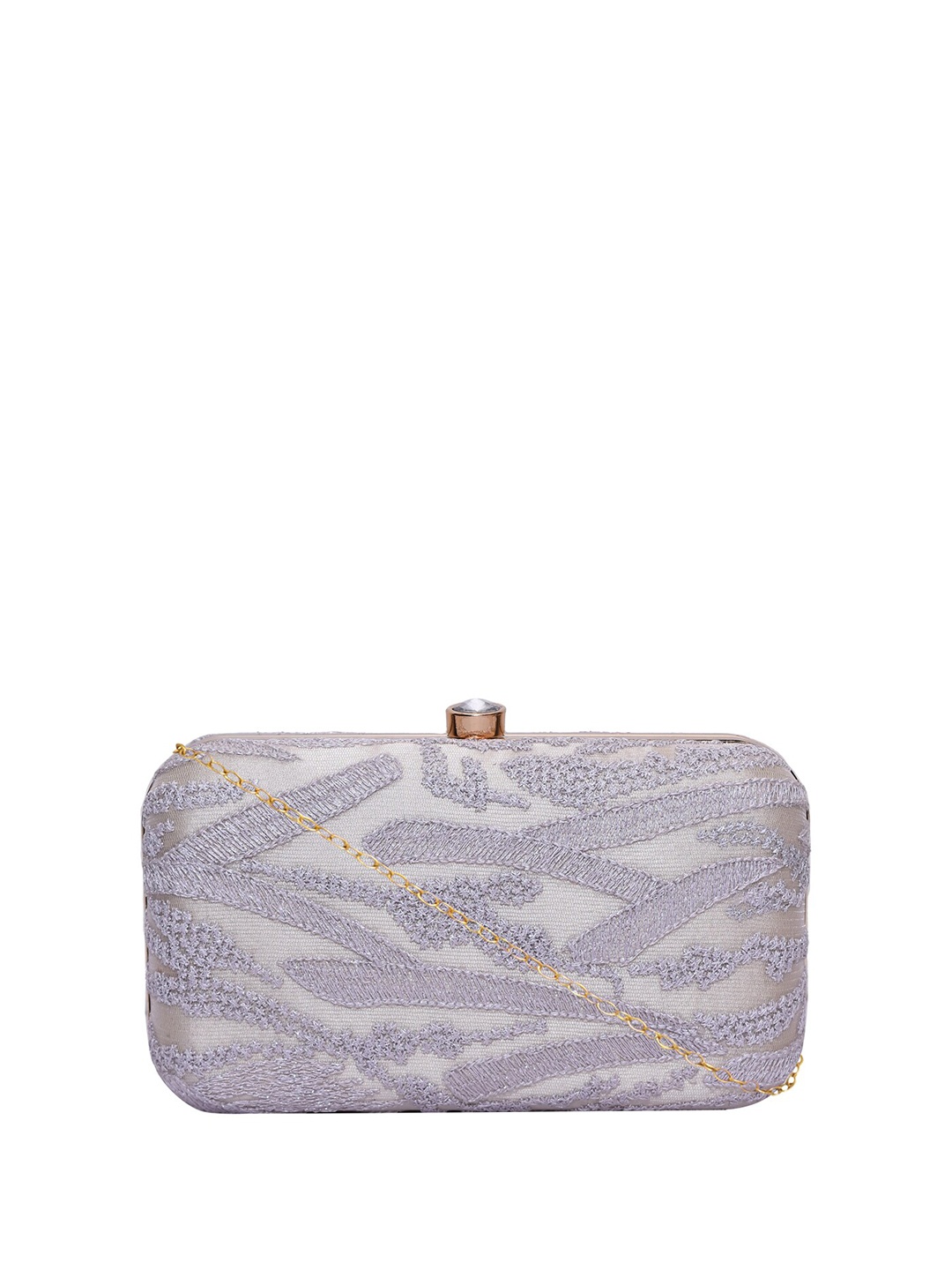 

HORRA Embroidered Box Clutch, Purple